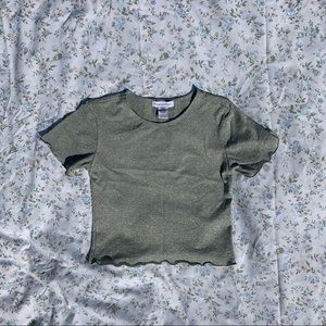 Mint green glittery Urban Outfitters mesh crop top